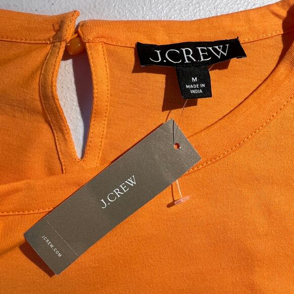 NEW J. Crew Top Puff Sleeve Eyelet Orange Resort Beachy Vacation Cruise Summer - Picture 5 of 6
